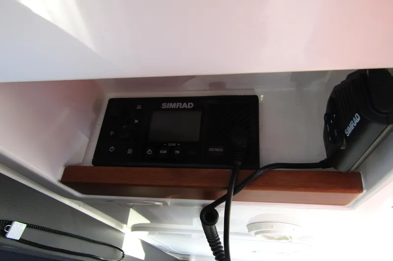  Yacht Photos Pics Simrad marine radio equipment inside 2025 Nimbus Tender 9 boat.