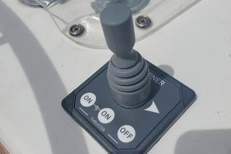 Ruby Yacht Photos Pics Joystick control panel on a 1981 Hatteras 56 Motor Yacht.