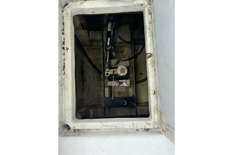 Annabel C Yacht Photos Pics Interior view of a 1987 Monroe Custom 52 mechanical compartment.