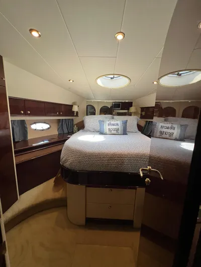  Yacht Photos Pics Luxurious bedroom interior of 2005 Neptunus 62 Flybridge yacht.