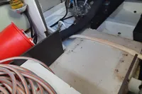 Engine compartment of a 2015 Sas-Vektor 950 boat with visible wiring and equipment.