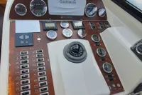 Control panel of a 2015 Sas-Vektor 950 boat with Garmin navigation system.