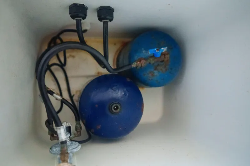 Bellissima Yacht Photos Pics Interior view of Lagoon 51 yacht's 2024 gas cylinder compartment.