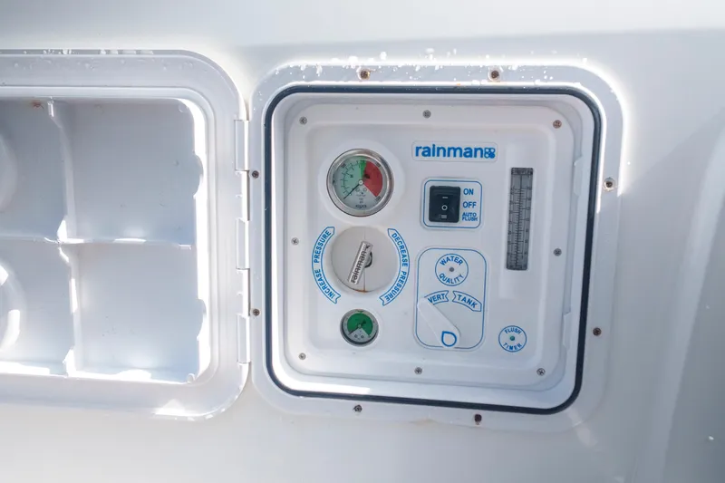 Bellissima Yacht Photos Pics Control panel on 2024 Lagoon 51 yacht featuring Rainman water system.