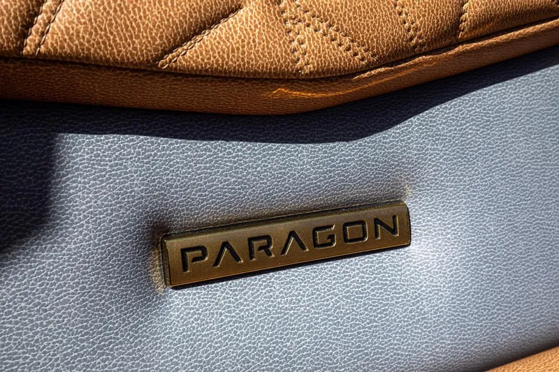  Yacht Photos Pics 2024 Nautique Super Air Nautique G23 Paragon interior detail with Paragon emblem.