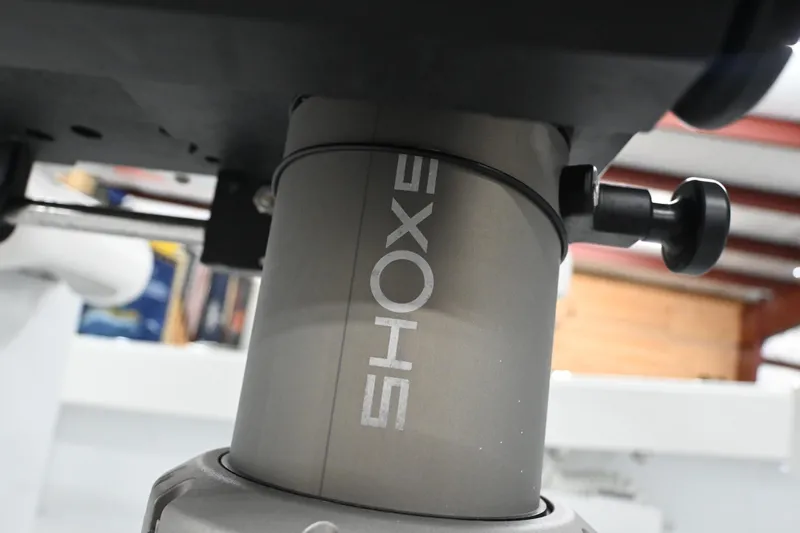  Yacht Photos Pics Close-up of Freeman 43 boat component, featuring "SHOXSE" branding, 2024 model.