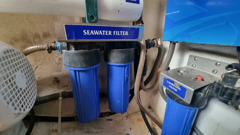 Albatross Yacht Photos Pics Seawater filtration system on 2014 PowerPlay Catamarans Power Cat.