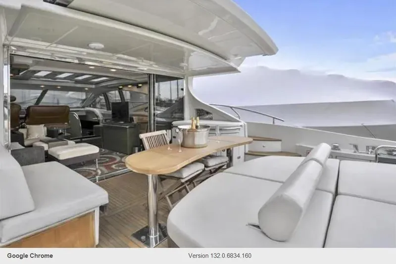 Victoria Yacht Photos Pics Luxurious 2007 Azimut 68S yacht interior with elegant seating and dining area.