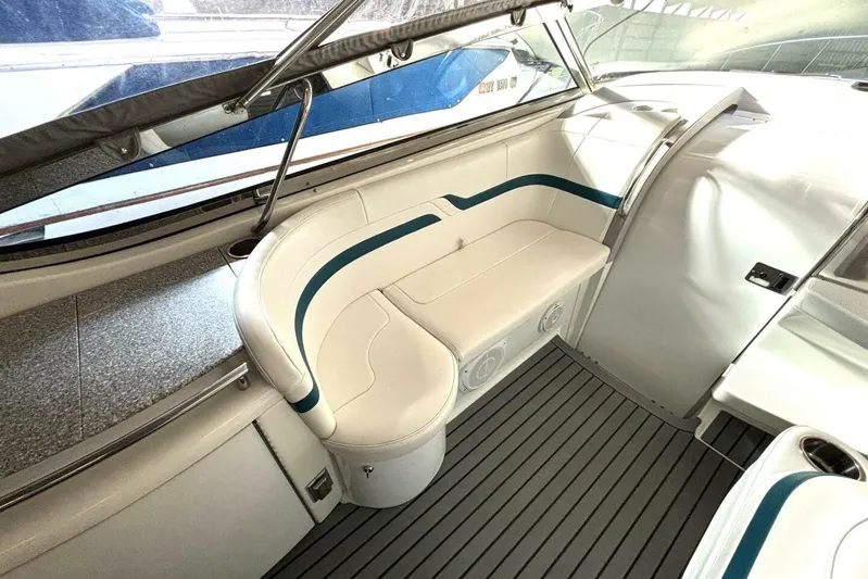  Yacht Photos Pics Interior of 2006 Formula 400 Super Sport Crossover with white seating and sleek design.