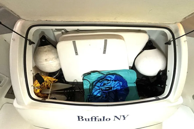  Yacht Photos Pics Storage compartment of a 2006 Formula 400 Super Sport Crossover boat, Buffalo NY.