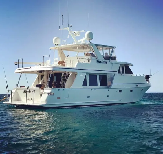 Off Line Yacht Photos Pics Luxurious 2007 Symbol PHMY yacht "Offline" on serene blue waters.