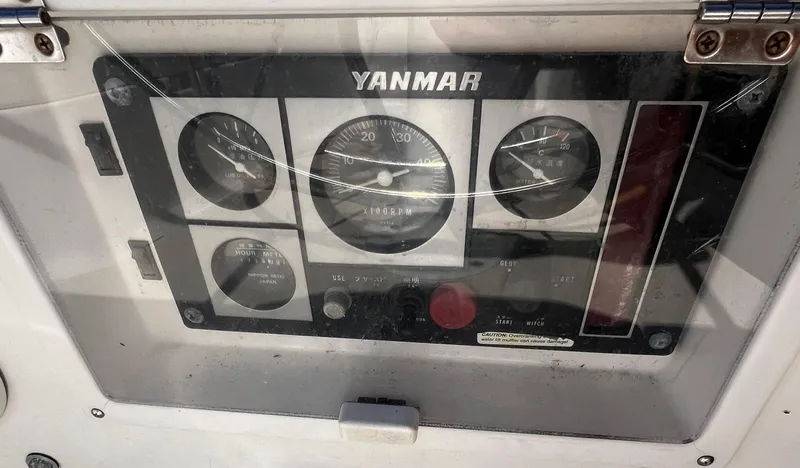  Yacht Photos Pics Yanmar engine control panel on a 2003 Tartan 4100 sailboat.