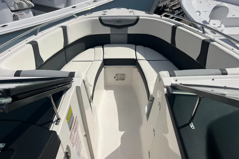  Yacht Photos Pics 2025 Chaparral 270 OSX boat interior with sleek seating and modern design.