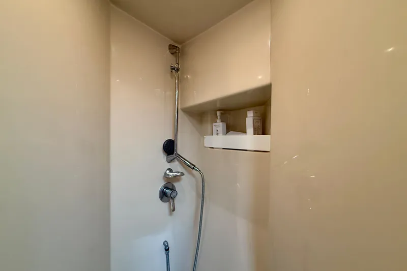 Seafood (reserved) Yacht Photos Pics Shower area in 1998 Riviera 43 Open Flybridge yacht with modern fixtures.