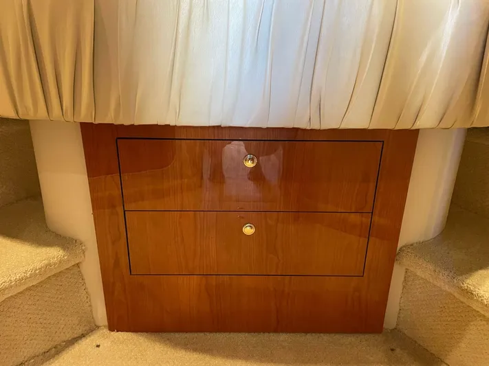  Yacht Photos Pics Wooden drawers in a 2001 Sea Ray 410 Express Cruiser interior.