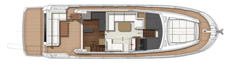  Yacht Photos Pics Floor plan of a 2015 Prestige 520 yacht, showcasing interior layout and design.