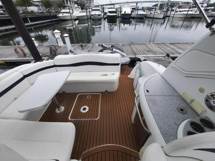 Paradox Yacht Photos Pics 2008 Formula 40 PC yacht with spacious deck and marina view.