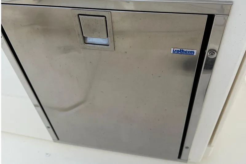  Yacht Photos Pics Stainless steel compartment on 2020 Boston Whaler 330 Outrage boat.