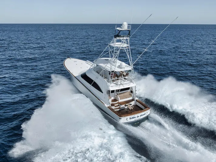 Life Is Good Yacht Photos Pics Viking 70 Convertible yacht cruising on open sea, 2015 model.