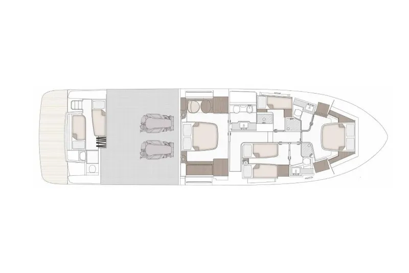 Azimut 66 Magellano Yacht Photos Pics Floor plan of 2021 Azimut Magellano 66 yacht, showcasing interior layout and design.