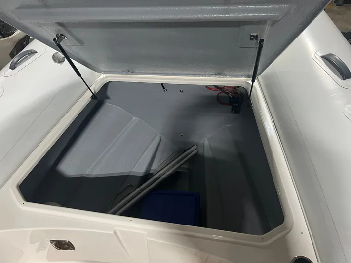 Yacht Photos Pics Open storage compartment of 2024 Grand Goldenline 850 boat.