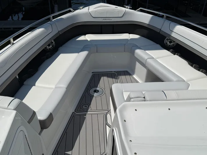  Yacht Photos Pics 2023 Formula 350 Crossover Bowrider I/O with spacious white seating and sleek design.