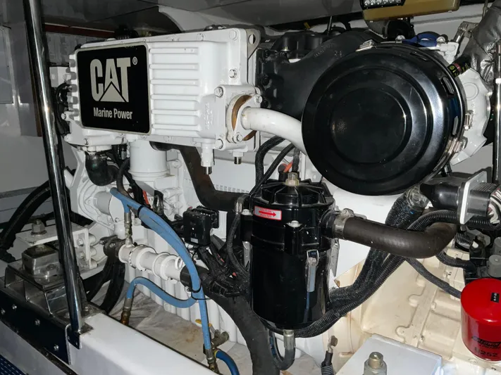  Yacht Photos Pics Engine room of 2007 Ocean Alexander 54V with CAT Marine Power engine.