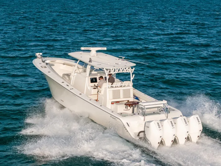  Yacht Photos Pics 2023 Front Runner 39 Center Console boat cruising on open water.
