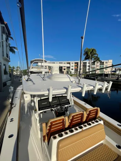 Yacht Photos Pics 2021 Valhalla Boatworks V-41 docked, featuring sleek design and modern amenities.