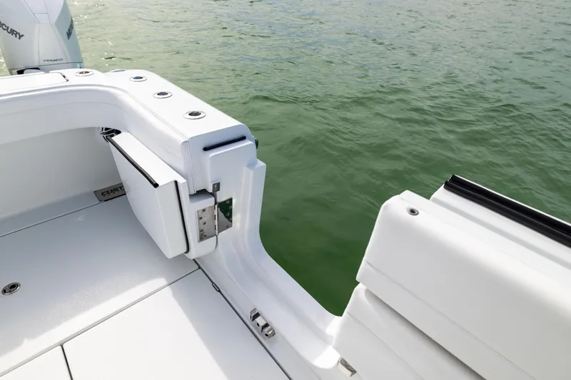  Yacht Photos Pics 2024 Costa Custom Boats 34 SV, open deck view, near water.