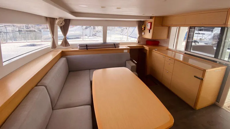  Yacht Photos Pics Interior of 2017 Lagoon 450 F catamaran with spacious seating and modern design.