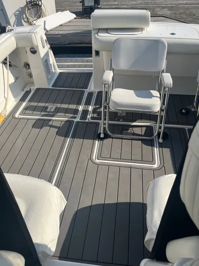 Papa Joe Yacht Photos Pics 2006 Tiara Yachts 3600 Open deck with seating and sleek flooring.