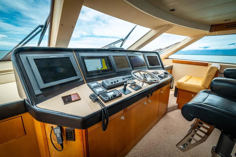 Marlin Clipper Yacht Photos Pics 2005 68' Hatteras Enclosed Bridge Marlin Clipper Helm