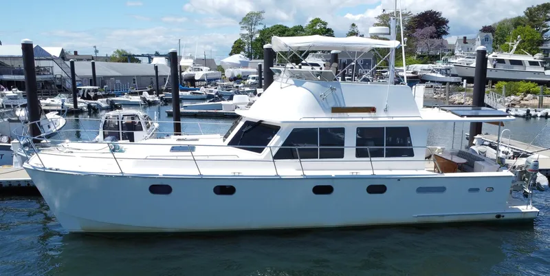 Audrey Louisa Yacht Photos Pics 2012 Maine Cat Power Cat 47 yacht docked at marina.