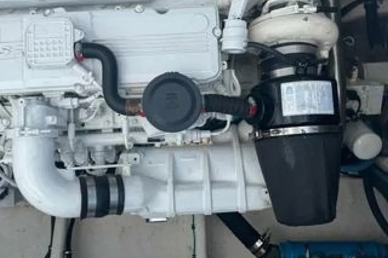  Yacht Photos Pics Engine of 2019 OceanPro 35 boat, showcasing intricate mechanical components.