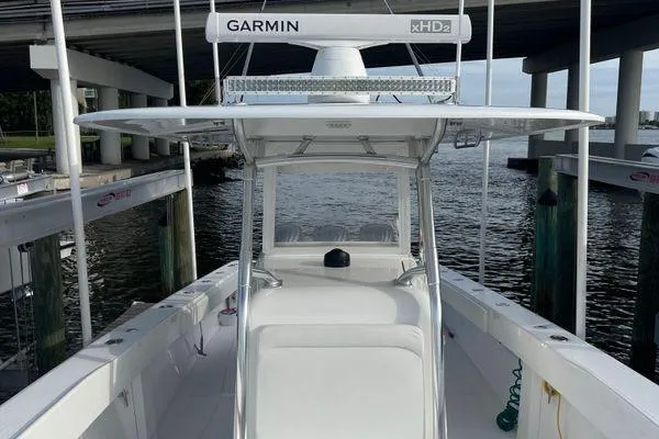 Last Resort Yacht Photos Pics 2013 Bahama 41 Open Fisherman boat docked, featuring Garmin xHD2 radar.