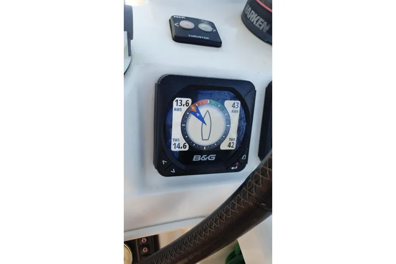  Yacht Photos Pics B&G wind instrument on 2013 Jeanneau Sun Odyssey 409 sailboat dashboard.
