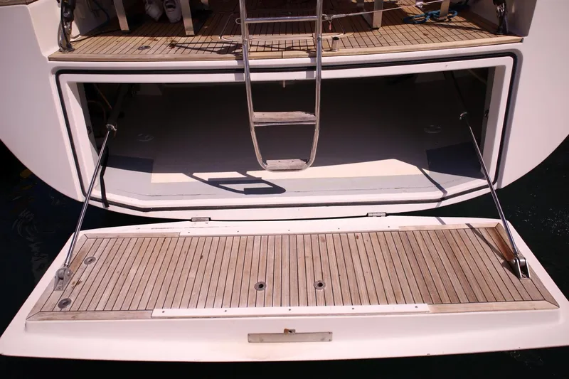 Ayacucho Yacht Photos Pics Hanse 630E 2008 yacht with open swim platform and ladder.