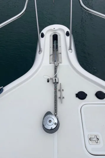  Yacht Photos Pics 2003 Tiara Yachts 3500 Open bow with anchor chain and deck fittings.