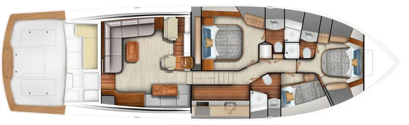 2026 Viking 64st Yacht Photos Pics 2026 Viking 64 Sport Tower yacht interior layout with cabins and living area.