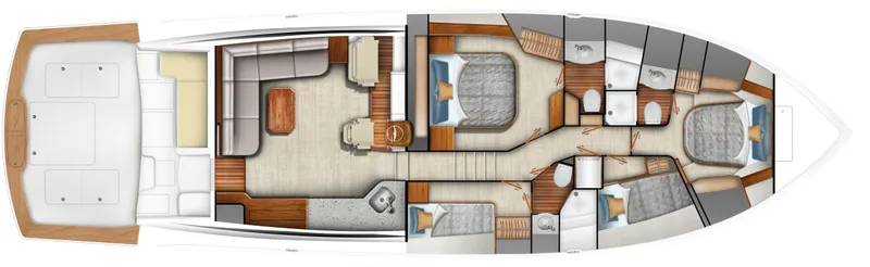 2026 Viking 64st Yacht Photos Pics Floor plan of 2026 Viking 64 Sport Tower yacht, featuring cabins and living areas.