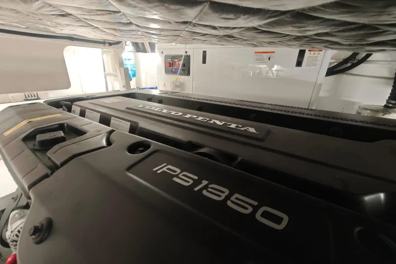 Arktur Yacht Photos Pics Engine room of 2023 Cranchi Sessantasette 67 with Volvo Penta IPS1350 engine.