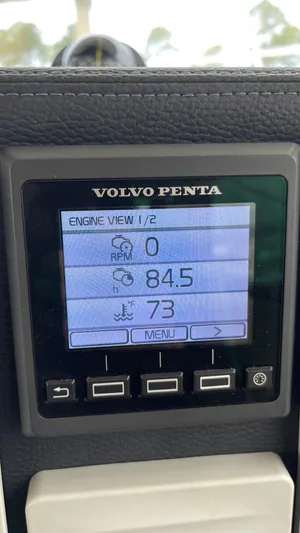  Yacht Photos Pics Volvo Penta engine display on 2018 Cutwater C-30 Command Bridge LE boat.