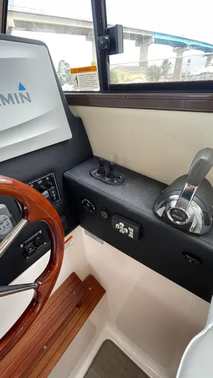  Yacht Photos Pics Interior view of 2018 Cutwater C-30 Command Bridge LE boat cockpit controls.