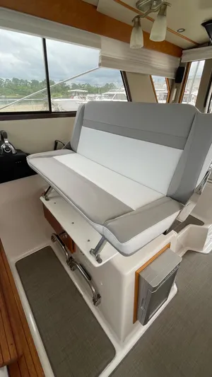  Yacht Photos Pics 2018 Cutwater C-30 Command Bridge LE interior seating area with modern design.