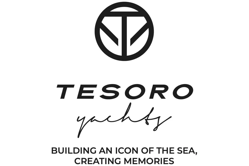 Mine Yacht Photos Pics Logo of Tesoro Yachts with slogan, "Building an Icon of the Sea, Creating Memories."
