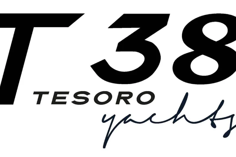 Mine Yacht Photos Pics 2022 Tesoro T38 Outboard logo with stylish yacht branding.