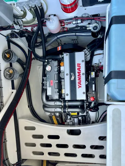 Levante Yacht Photos Pics Engine compartment of 2022 Xquisite Yachts X5 PLUS with Yanmar engine.