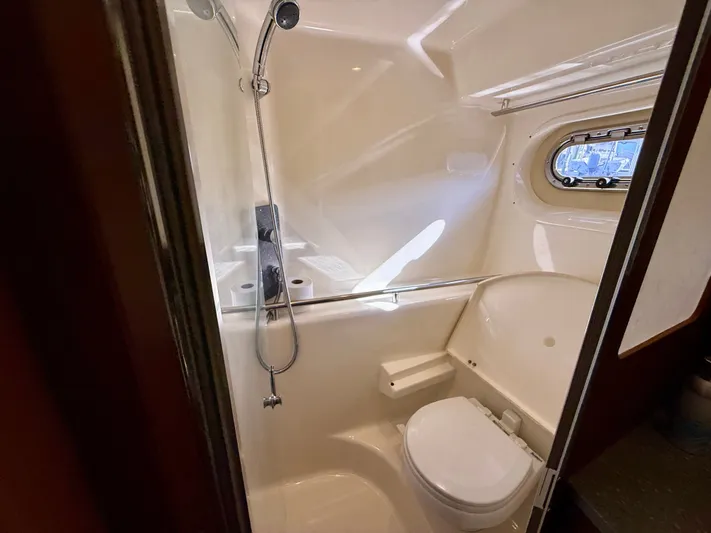  Yacht Photos Pics Tiara Yachts 3500 Sovran 2008 bathroom with shower and toilet.