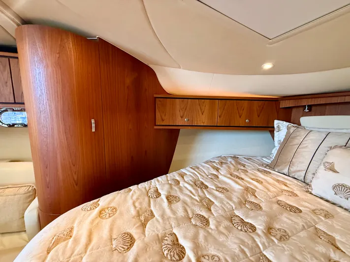  Yacht Photos Pics Interior of 2008 Tiara Yachts 3500 Sovran with wooden furnishings.